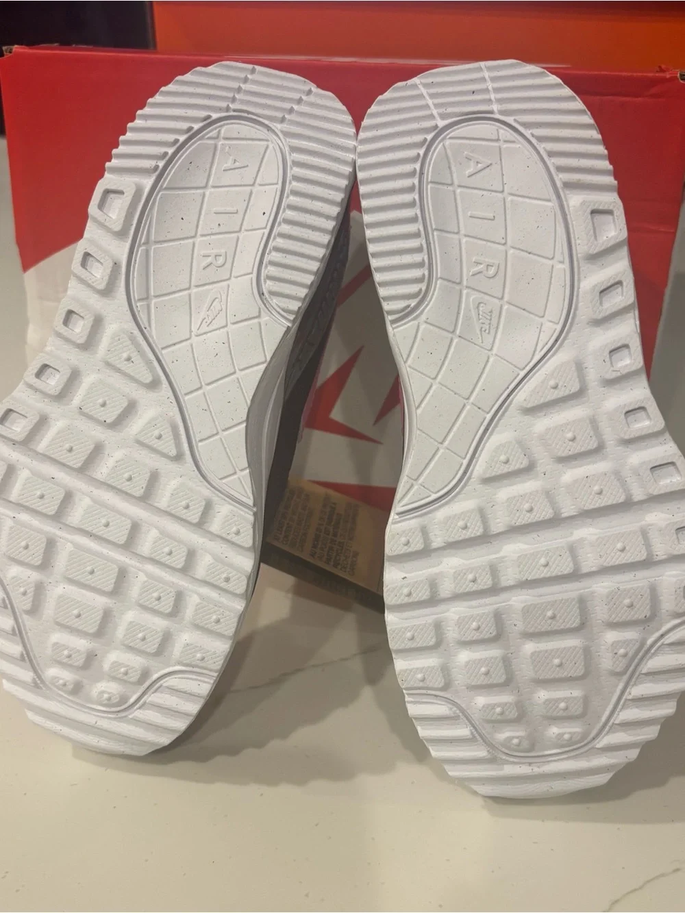 Nike Kids White and Brown Sneakers with Pink Swoosh